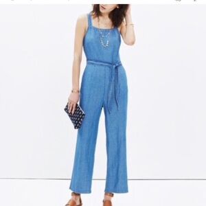 Madewell Chambray Jumpsuit Linen Denim size 12